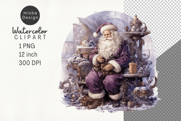 Vintage Christmas Santa Sublimation PNG