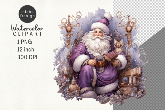 Vintage Christmas Santa Sublimation PNG