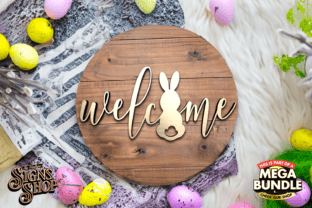 Welcome bunny | SVG Easter Round Sign