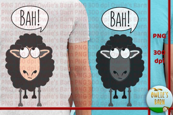 Annoyed Black Sheep Graphic Illustrations By Owlie's Barn