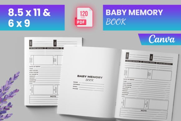 Baby Memory Book Canva Kdp Graphics