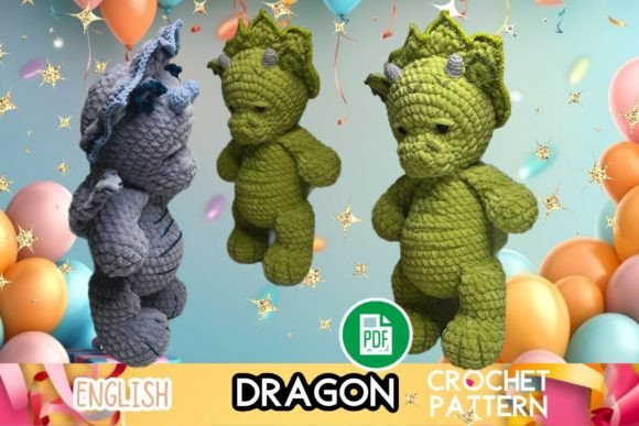 Crochet Dragon Toy Pattern PDF Amigurumi