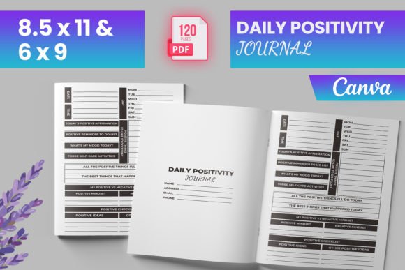 Daily Positivity Journal Canva (KDP)