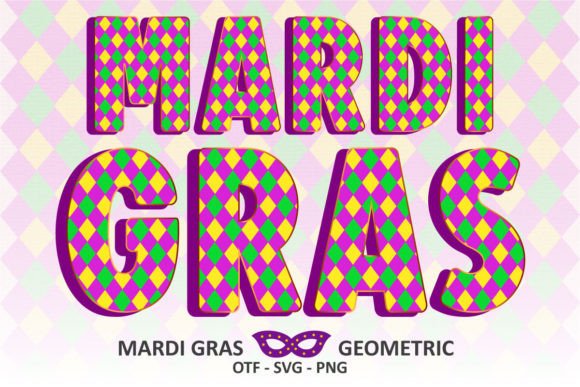 Mardi Gras Geometric Font by Font Craft Studio · Creative Fabrica font preview