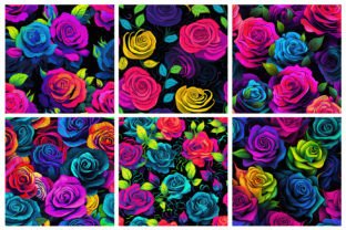 Neon Roses Seamless Digital Pattern Graphic by mspro996 · Creative Fabrica