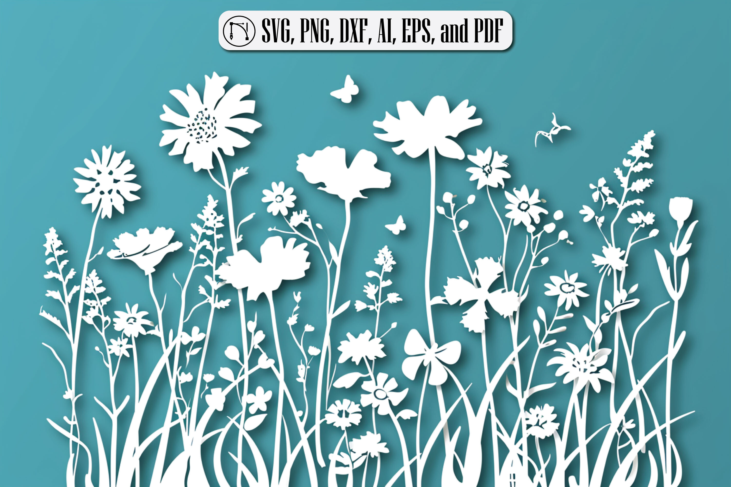 Paper Cut Wildflower SVG Bundle Graphic by NGISED · Creative Fabrica