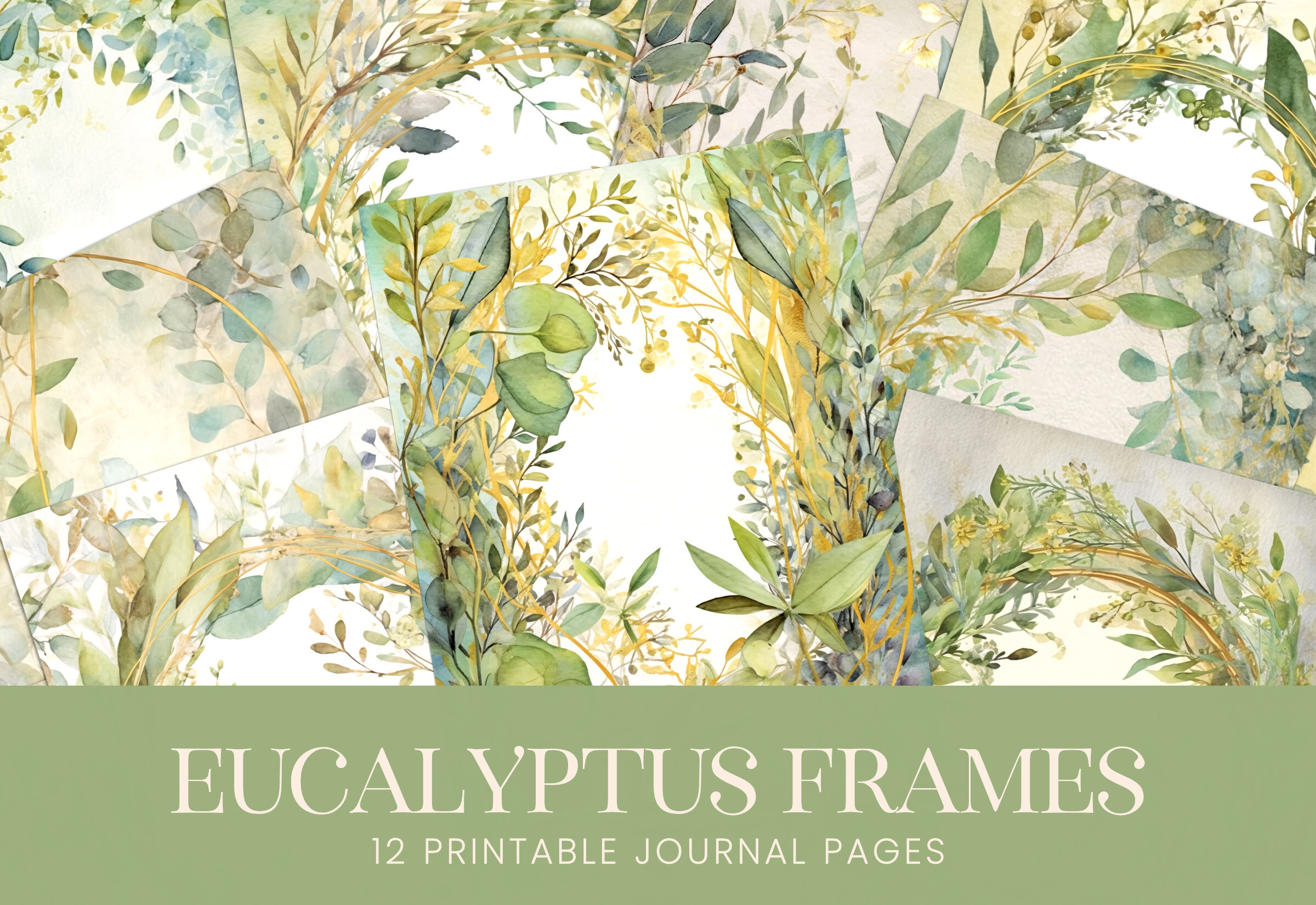 Sage Green Eucalyptus Leaves Frames