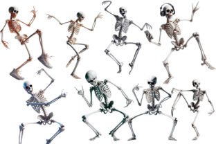 Dancing Skeleton Clipart Graphic by WatercolorArt · Creative Fabrica