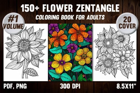 Flower Zentangle Coloring Pages