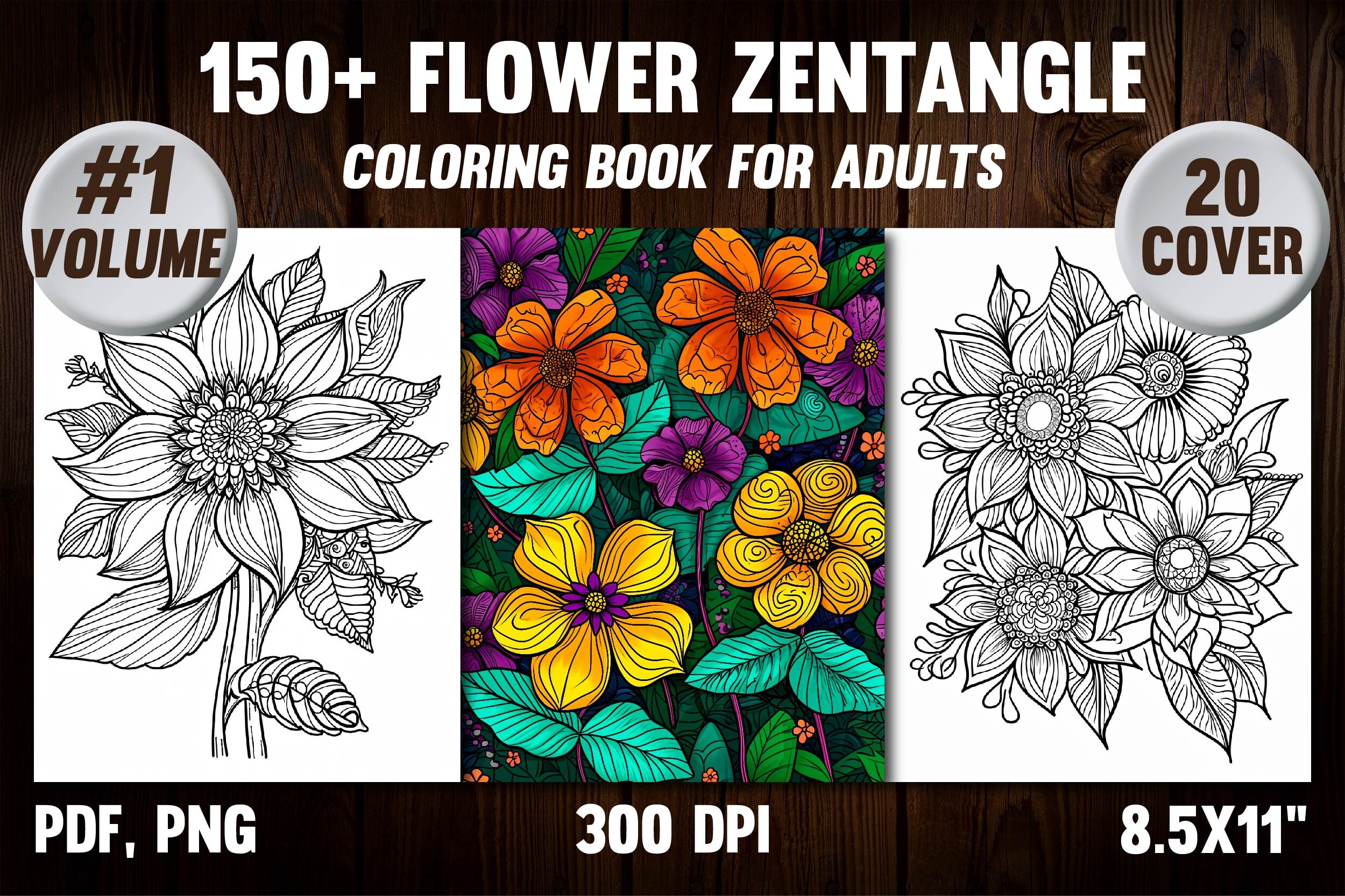 Flower Zentangle Coloring Pages