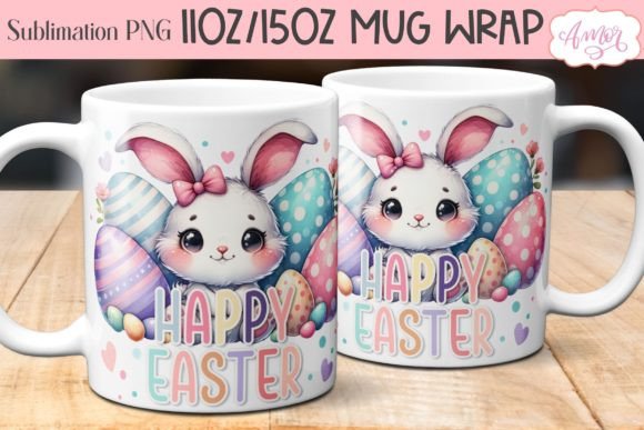 Happy Easter Mug Wrap For Sublimation Graphics
