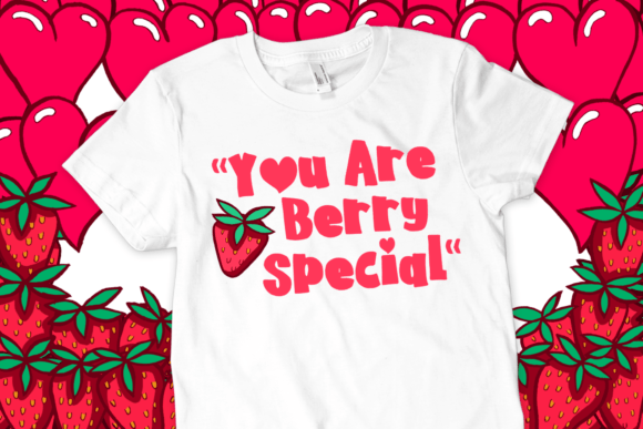 Loving Strawberry Font PNG with transparent background - Preview 1