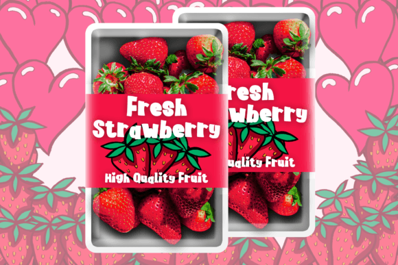 Loving Strawberry Font PNG with transparent background - Preview 2