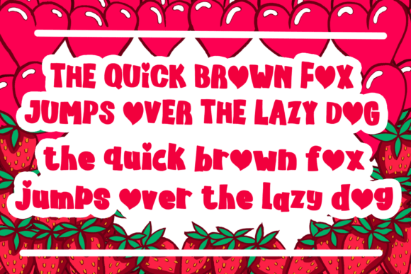Loving Strawberry Font PNG with transparent background - Preview 3