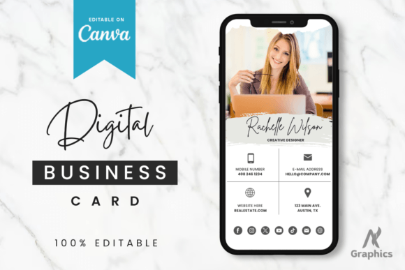 Minimal Digital Business Card Template Graphics