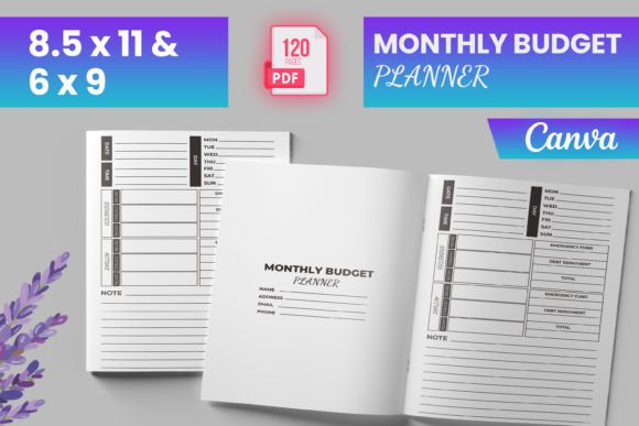 Monthly Budget Planner Canva (KDP)