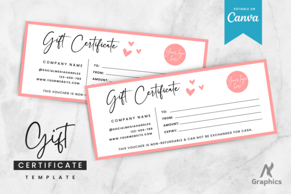 Pink Editable Gift Certificate Template