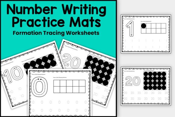 Preschool Number Writing Mats 0-20