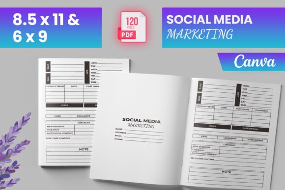 Social Media Marketing Canva Kdp Graphics