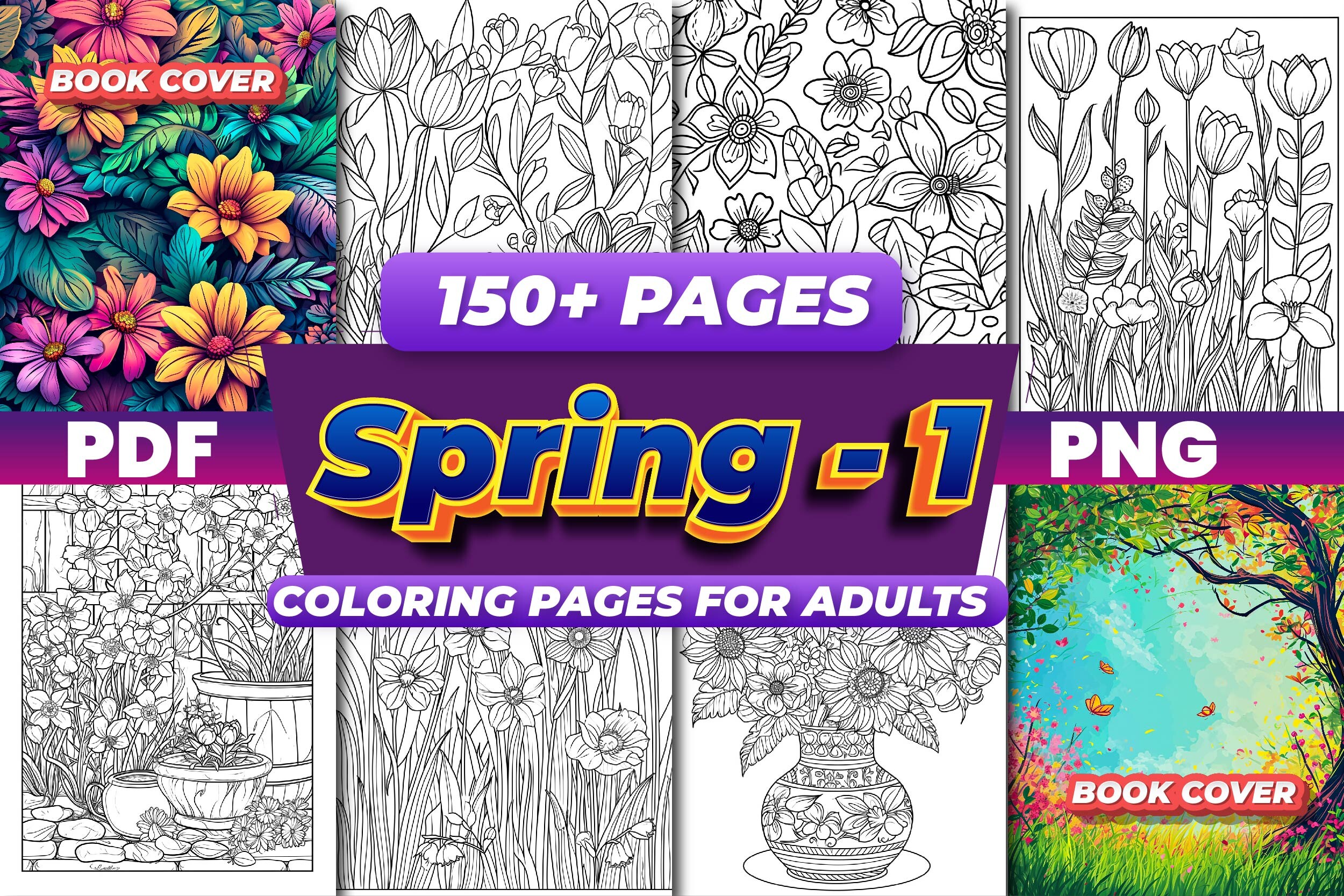 Spring Coloring Pages for Adults