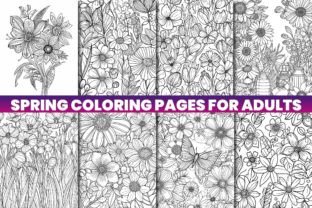 Spring Coloring Pages for Adults Graphic by Musera Design · Creative ...