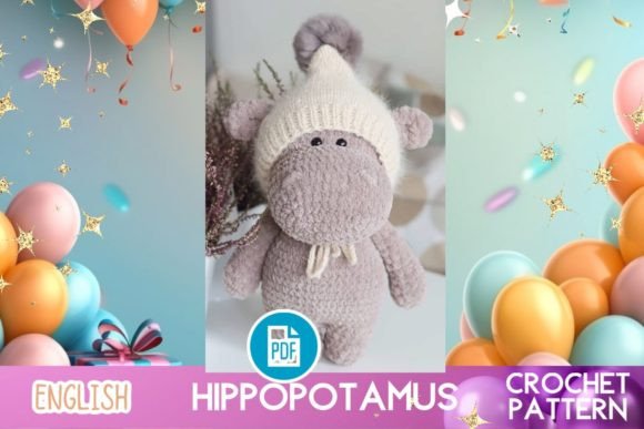 Crochet Hippo / Toy Pattern PDF Amigurum