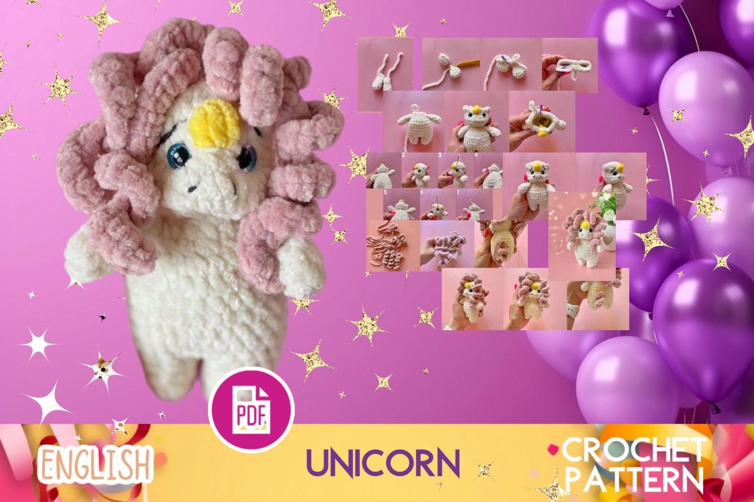 Crochet Rainbow Mini UNICORN / Toy
