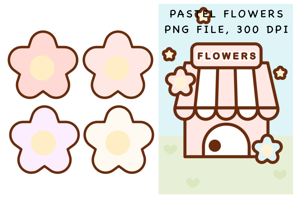 Pastel Flowers Sticker