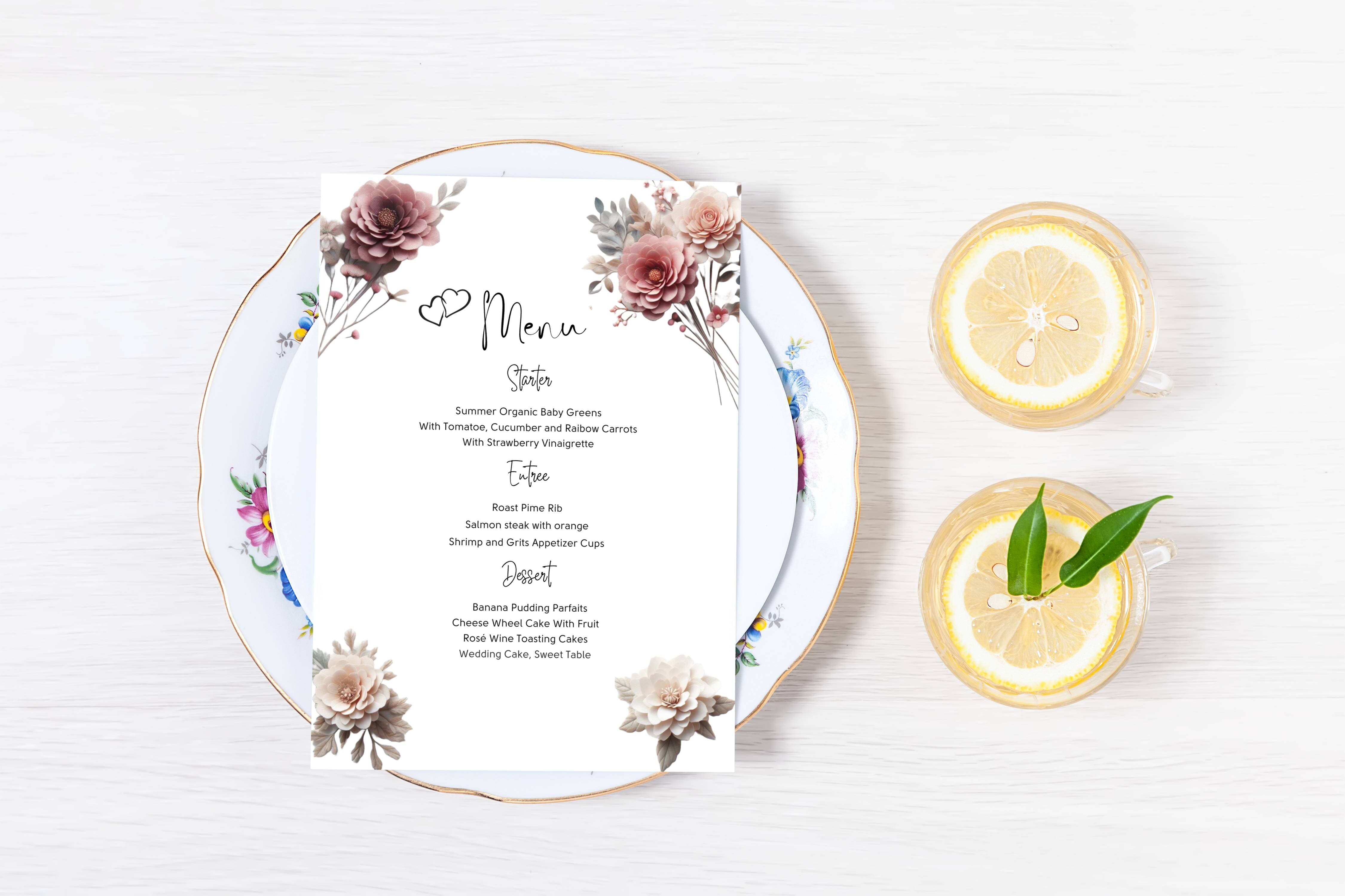 Wedding Menu Template SQF01