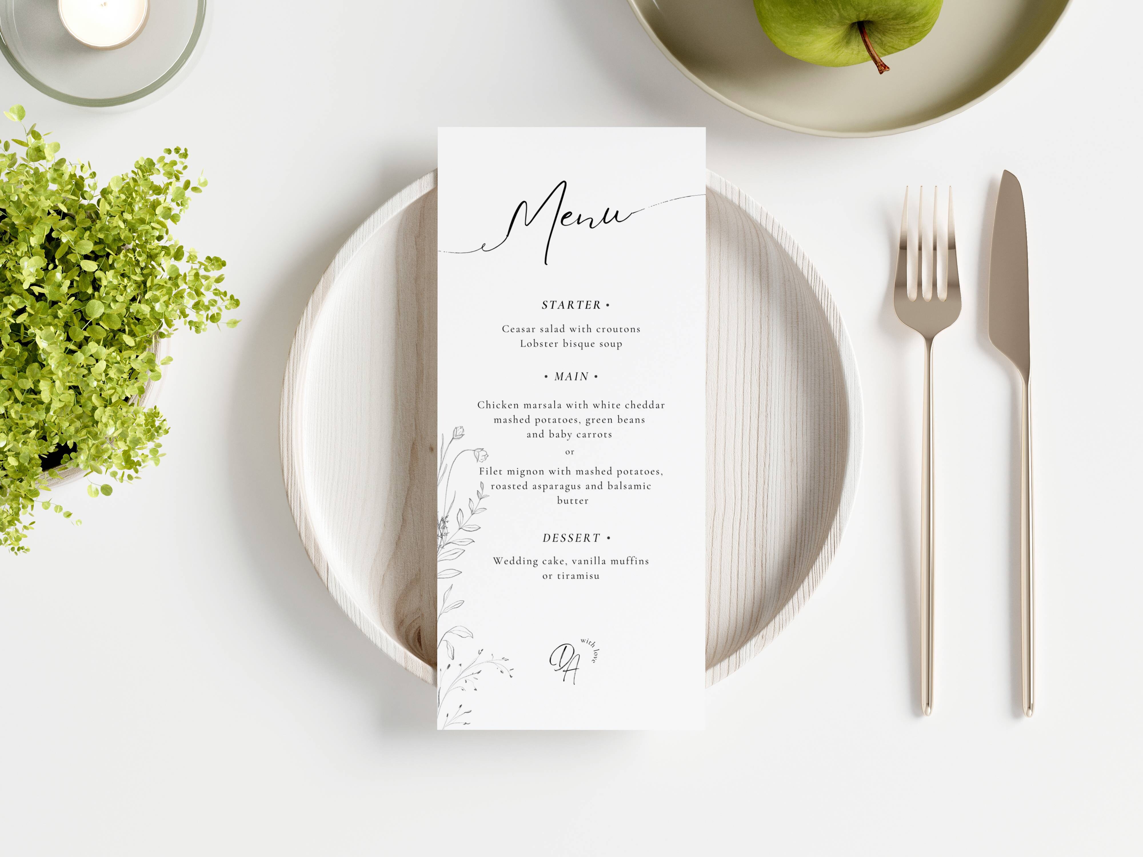 Wedding Menu Template SQF08