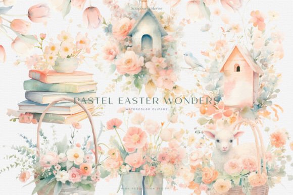 Watercolor Easter Clipart - Spring Flora - Printable