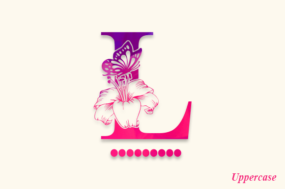 Butterfly and Lily Flower Font - Preview 4