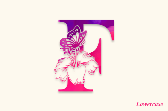 Butterfly and Lily Flower Font - Preview 5