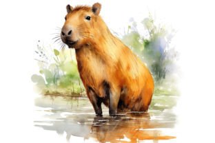 Capybara Watercolor Clipart Image Bundle Graphic by Andreas Stumpf ...