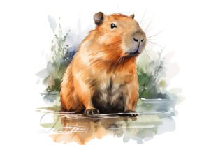 Capybara Watercolor Clipart Image Bundle Graphic by Andreas Stumpf ...