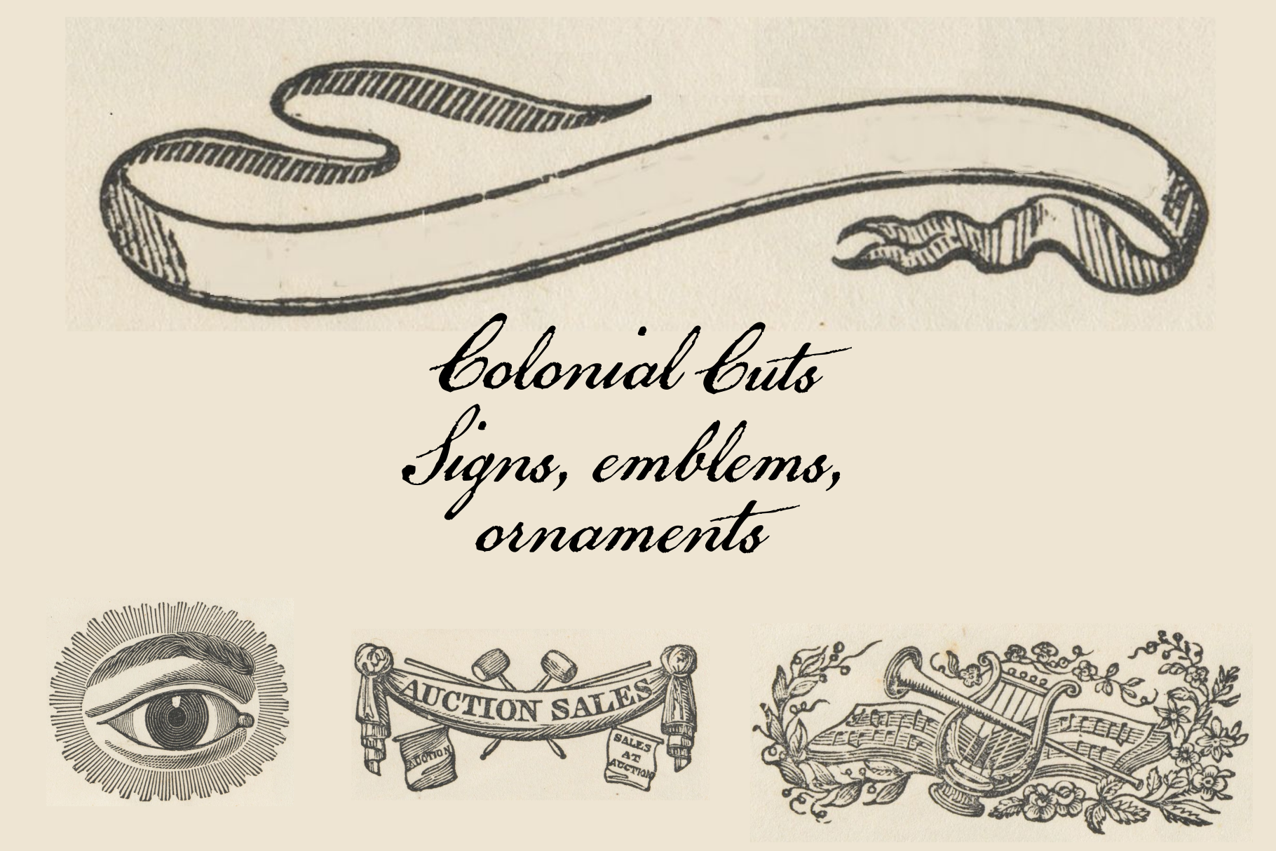 Colonial Cuts Signs Emblems and Ornament