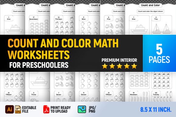 Count and Color Math Worksheets