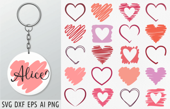 Heart Keychain Svg Brush Stroke Svg Png