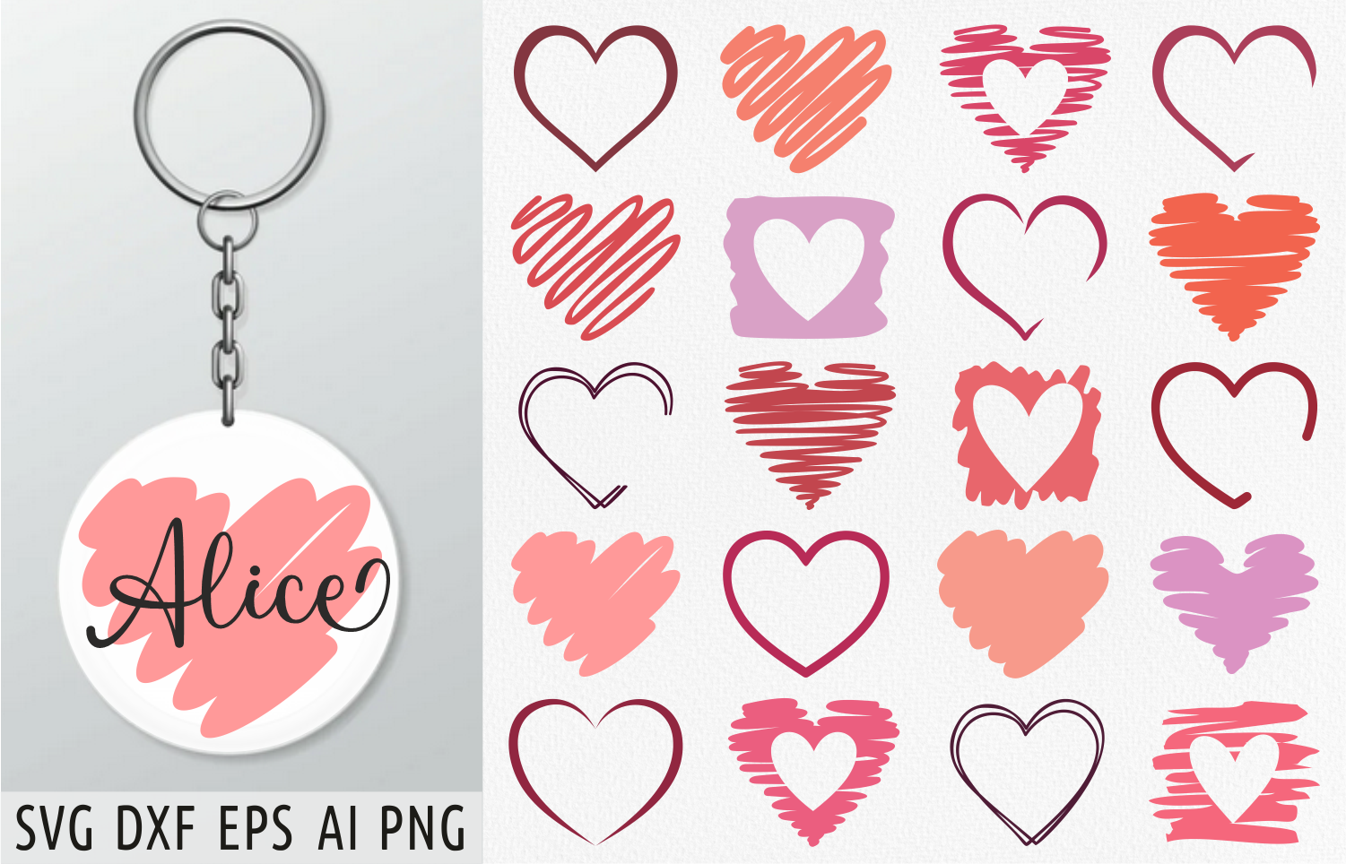 Heart Keychain Svg Brush Stroke Svg Png