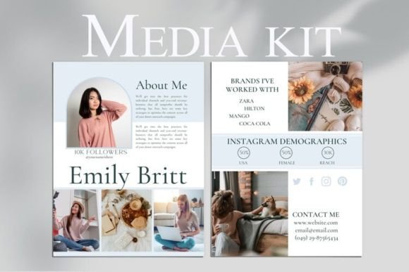 Basic media kit template for Canva