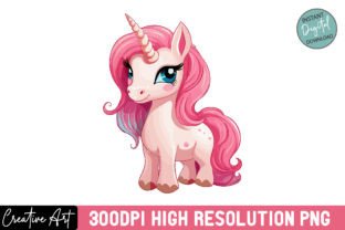 Pink Unicorn Watercolor Clipart PNG Graphic by Creative Art · Creative ...