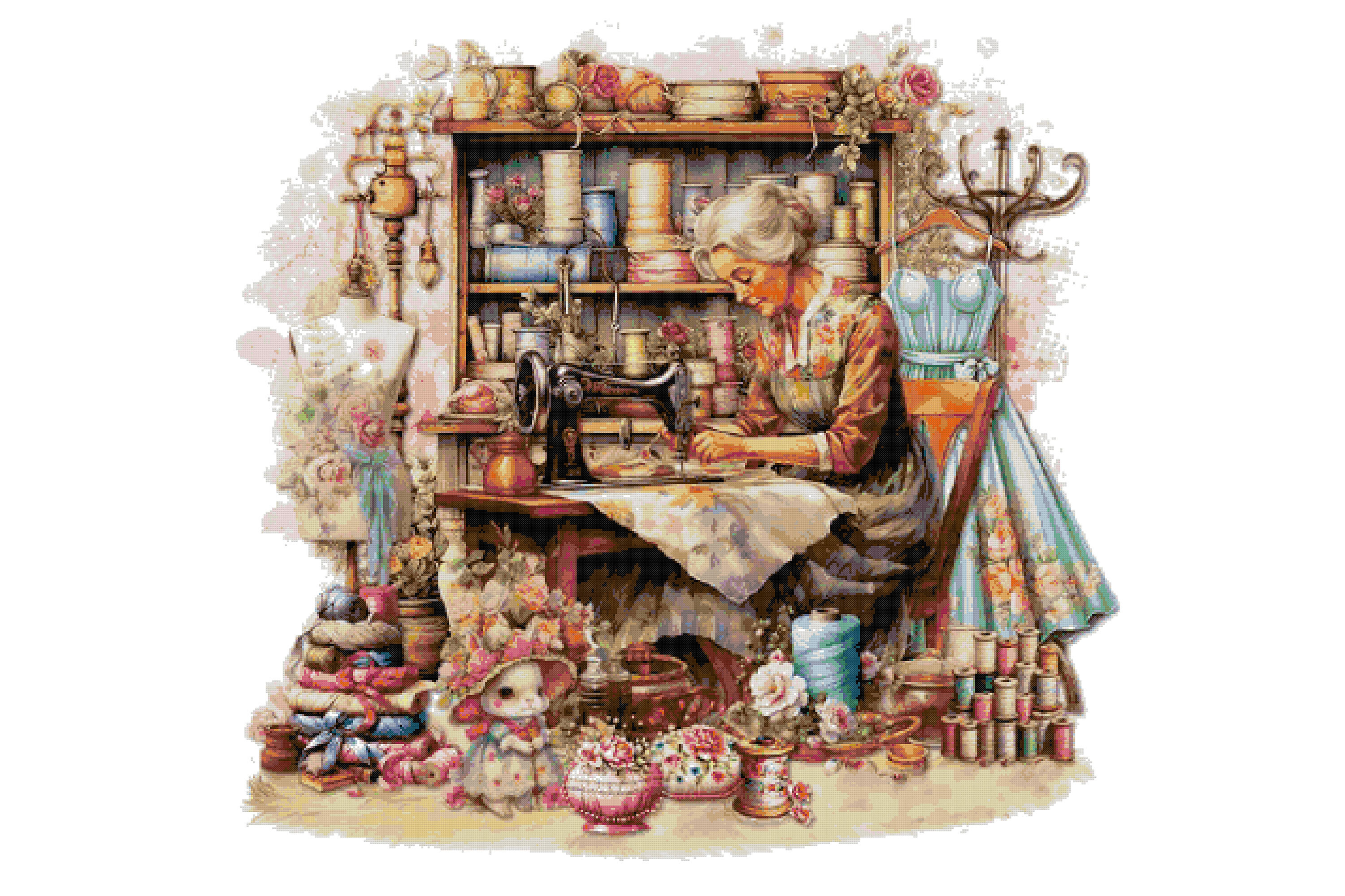 Sewing Room Counted Cross Stitch Pattern