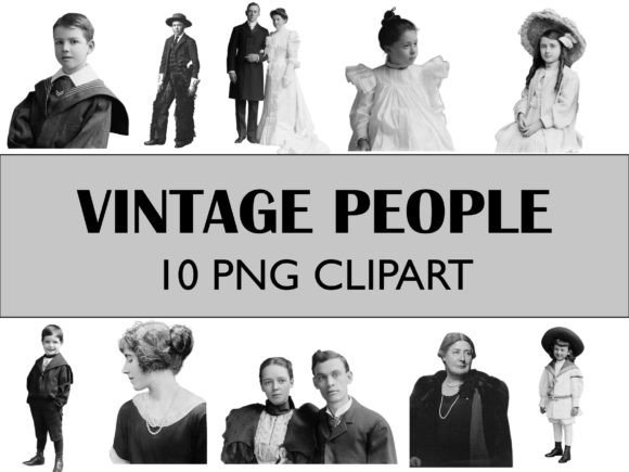 Vintage People Clipart Collage Cutouts