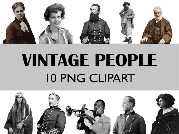 Vintage People Clipart Collage Cutouts