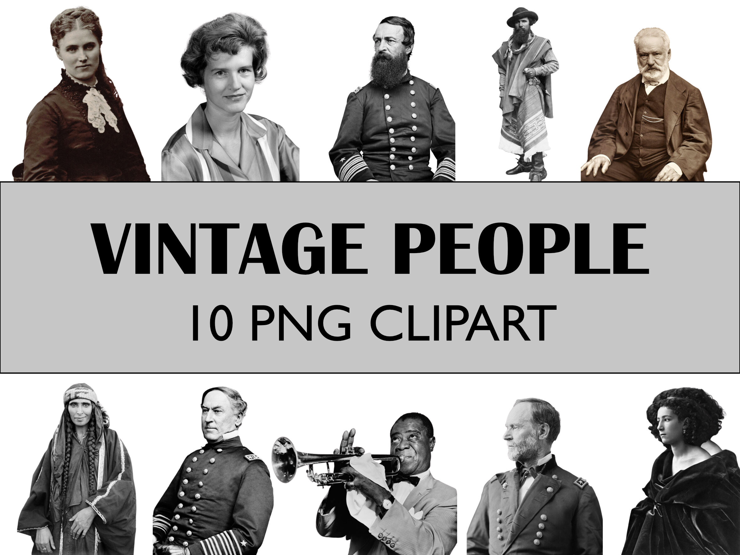 Vintage People Clipart Collage Cutouts