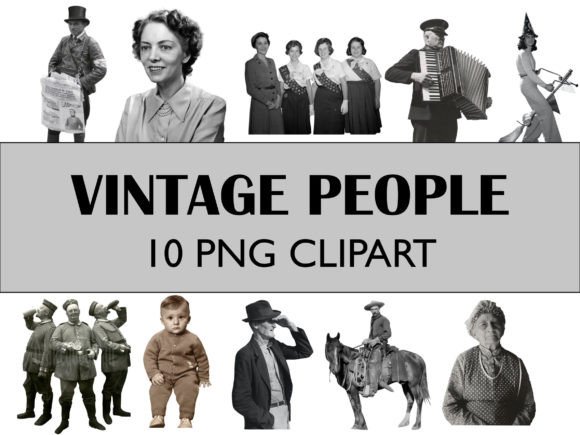 Vintage People Clipart Collage Cutouts