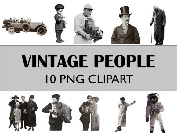Vintage People Clipart Collage Cutouts