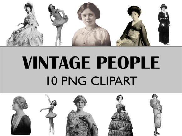 Vintage People Clipart Collage Cutouts