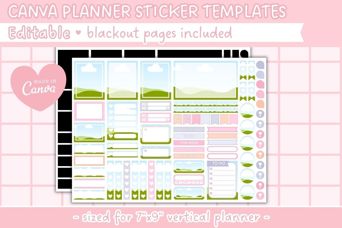 Canva Editable Planner Sticker Template Graphic by Yoogi Design Studio ...