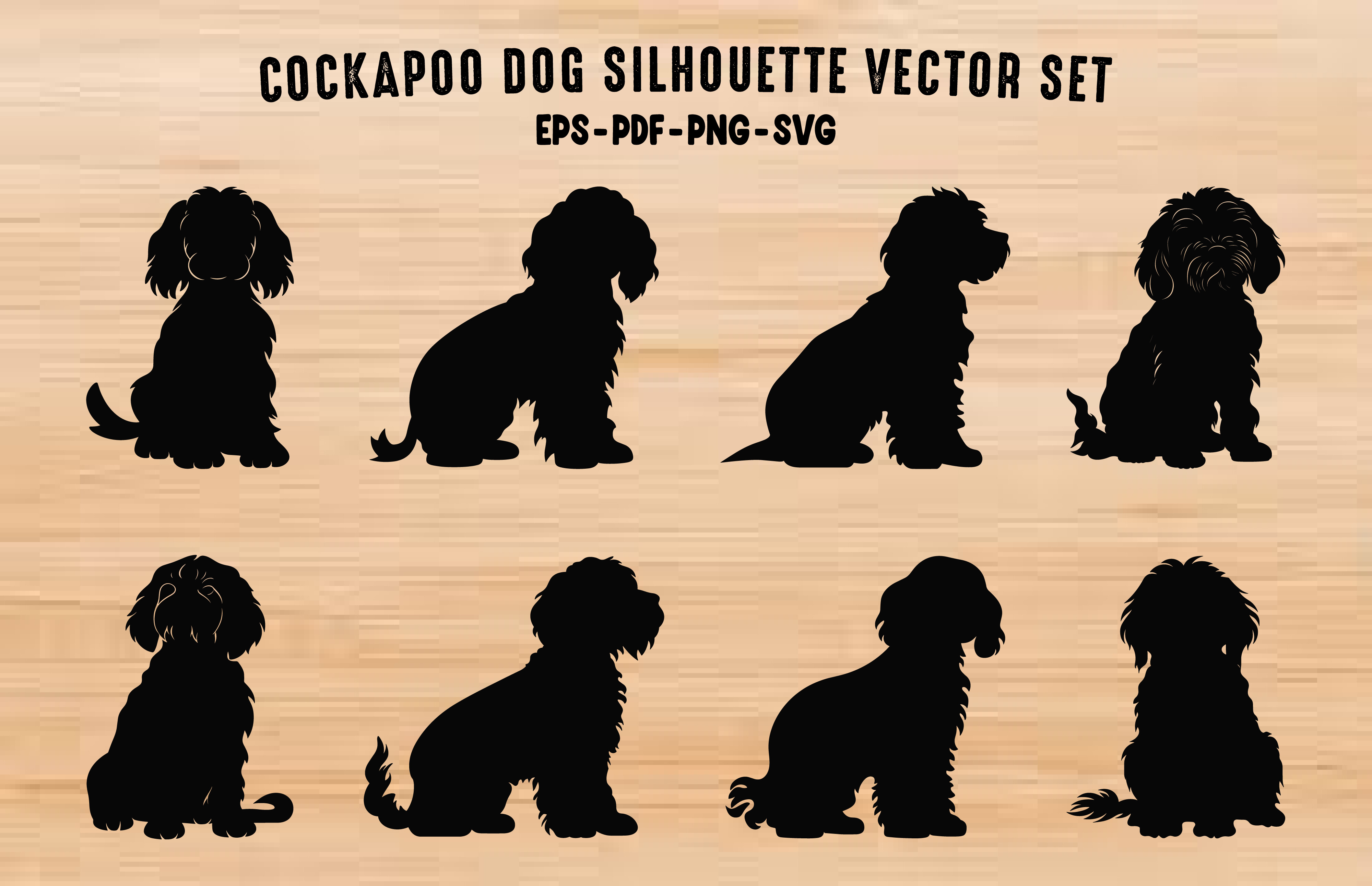 Cockapoo Dog Silhouettes Vector Set Graphic by Gfx_Expert_Team ...
